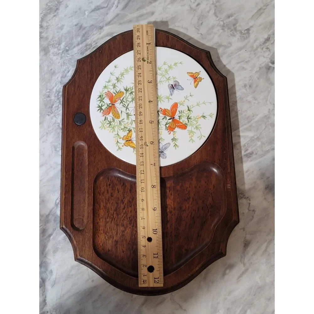 Vintage Shafford Japan Wooden Cheese Cracker Charcuterie Board Butterfly